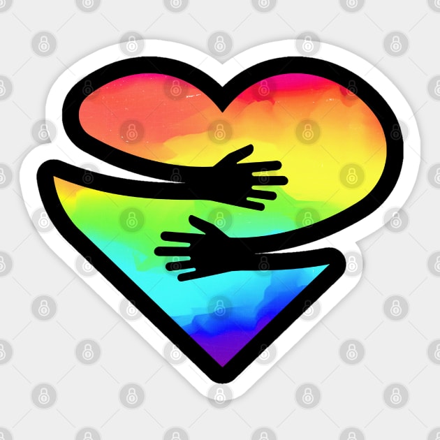 Pride hugs Sticker by clingcling